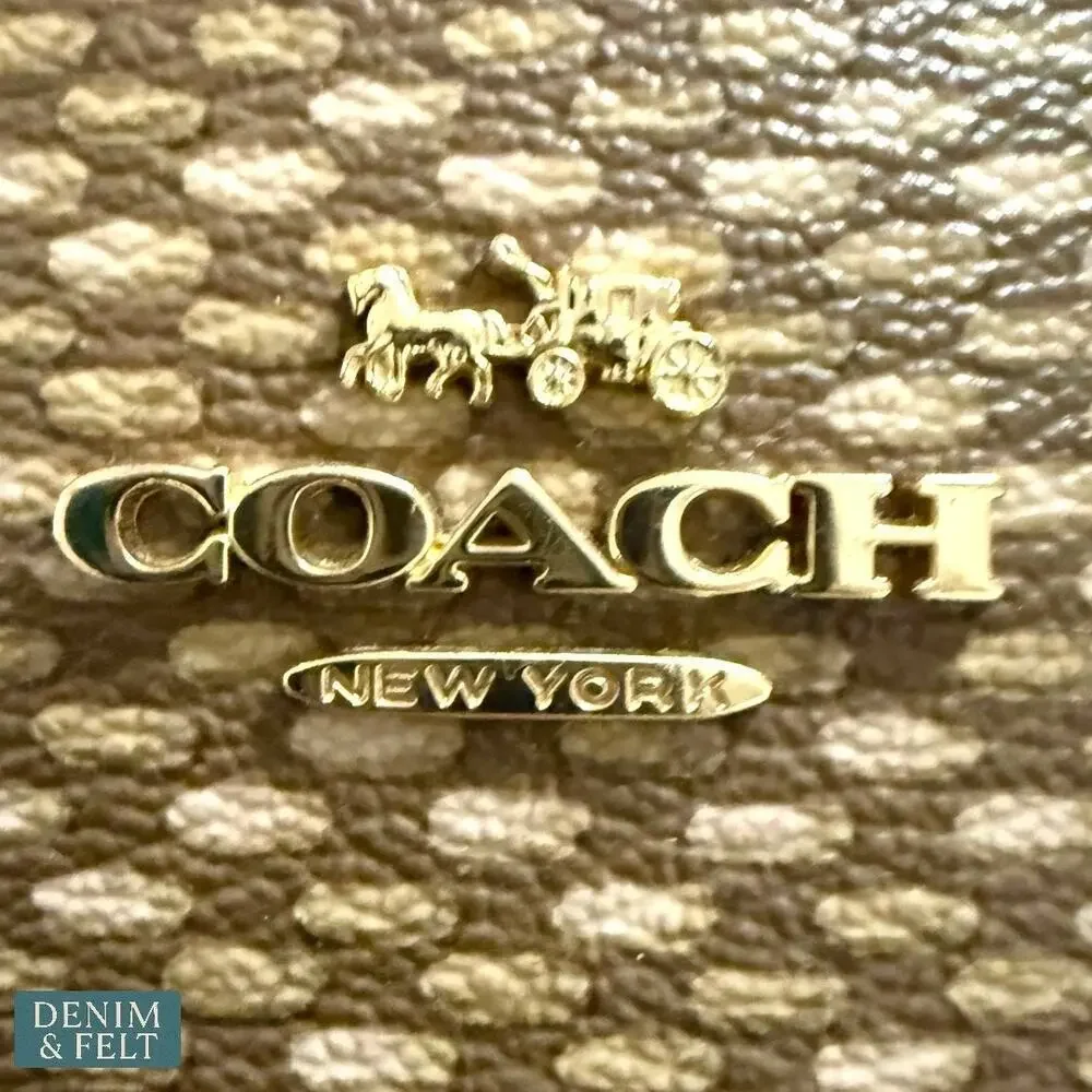 Coach Weaved Brown Embossed Leather Crossbody Shoulder Bag Adjustable Strap - Picture 10 of 15